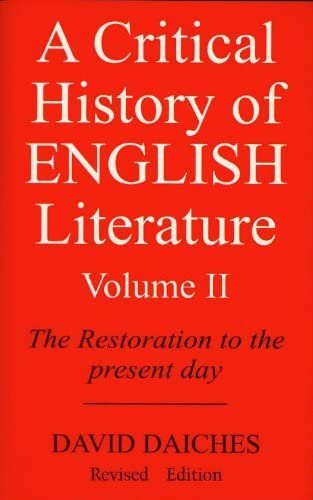 A Critical History Of English Literature - Volume 2 By David Daiches New Edition