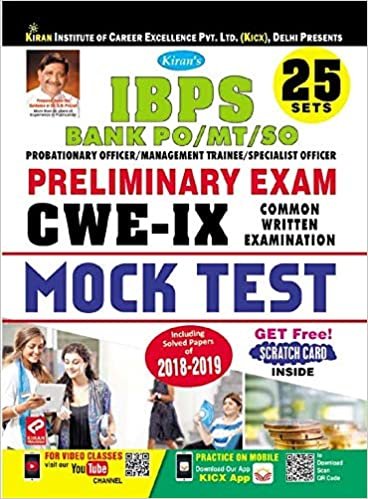 Kiran IBPS Bank PO/MT/SO Preliminary Exam CWE-IX Mock Test English (2637) Kiran publication 2020