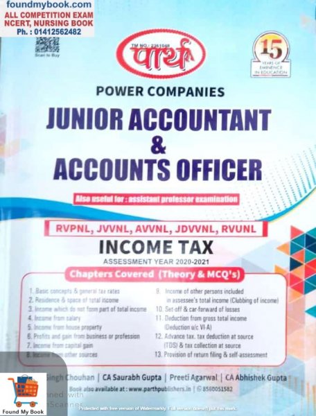 Parth - Power Companies Junior Accountant and Accountant Officers in Electrical Department of (Income Tax) 2021 Rajasthan in English Medium by Parth Publishers