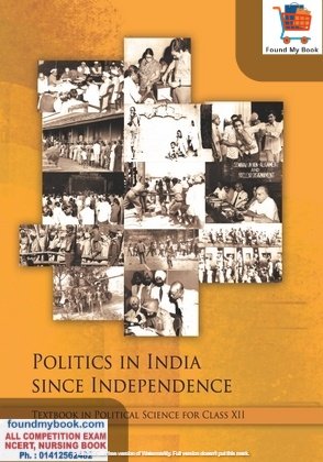 NCERT Politics in India since Independence for Class 12th latest edition as per NCERT/CBSE Book