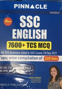 Pinnacle SSC English TCS 7600+ MCQ Topic Wise Book with the detailed explanation I Neeru Madam