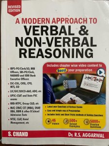 A Modern Approach to Verbal &amp; Non-Verbal Reasoning - Includes Latest Questions and their Solutions REVISED Edition By Dr. R.S. Aggarwal From  S. Chand Publishing