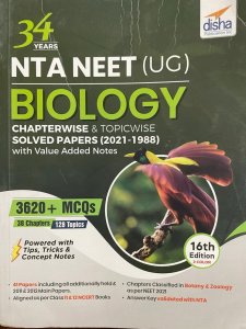 34 Years NTA NEET (UG) BIOLOGY Chapterwise &amp; Topicwise Solved Papers From Disha Publication