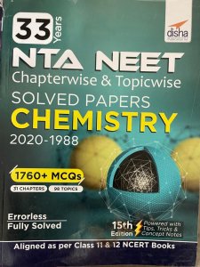 Disha NTA NEET Chapterwise &amp; Topicwise Solved Papers Chemistry From Disha Publication