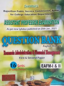 Assistant Professor Economic Adm. And Financial Management EAFM From Garima Publication