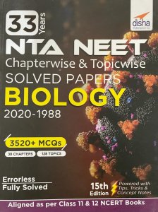 33 Years NEET Chapterwise &amp; Topicwise Solved Papers BIOLOGY (2020 - 1988) 15th Edition  (English_) From Disha Publication