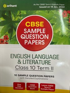 Arihant Cbse Term 2 English Language &amp; Literature Class 10 Sample Question Papers as Per Cbse Term 2 Sample Paper From Arihant Publication Books