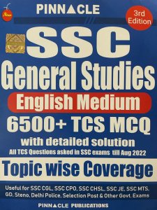 SSC General Studies 6500+ TCS MCQ Chapter wise English medium By Pinnacle Publication